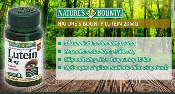 Natures Bounty Lutein 20mg Lọ 30 Viên Viên Uống Bổ Mắt