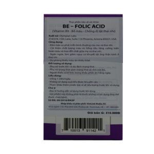 Be Folic Acid Lọ 100 Viên - Thành Phần Công Dụng