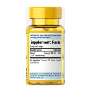 Vitamin D3 1000 IU Lọ 100 Viên - Thành Phần Công Dụng