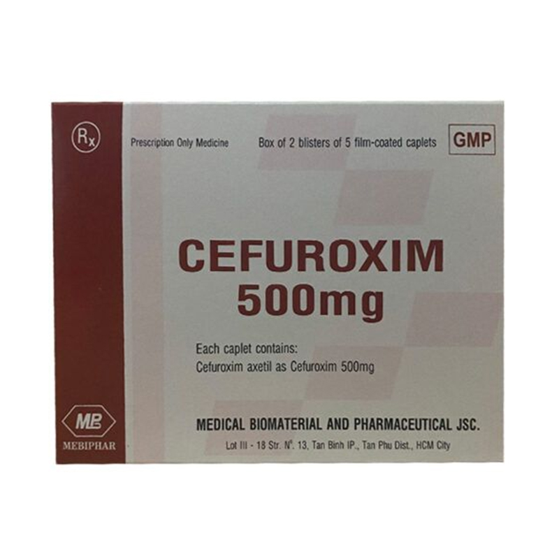 Cefuroxim 500mg hộp 10 viên