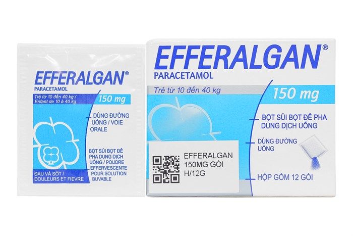 Efferalgan 150mg Hộp 12 Gói - Giảm Đau, Hạ Sốt Cho Trẻ Em
