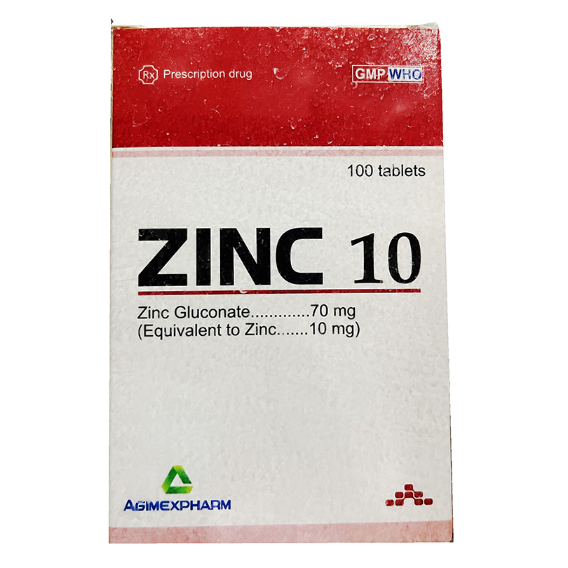 Agimexpharm ZinC 10 Hộp 100 Viên - Bổ Sung Kẽm Hằng Ngày